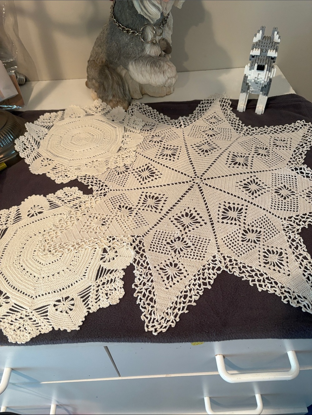 Handmade Crochet Doilies - Cream Table Accent